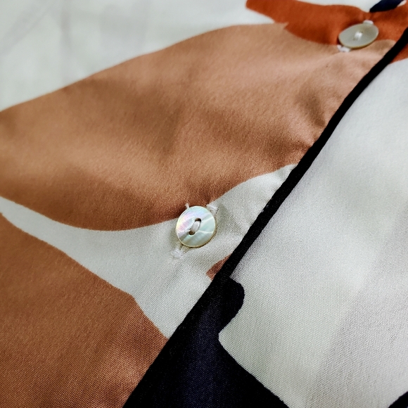 Rachael Zoe Mother of Pearl Button-Down Sleepshirt Pajama Sleepwear Multicolor - Picture 3 of 9